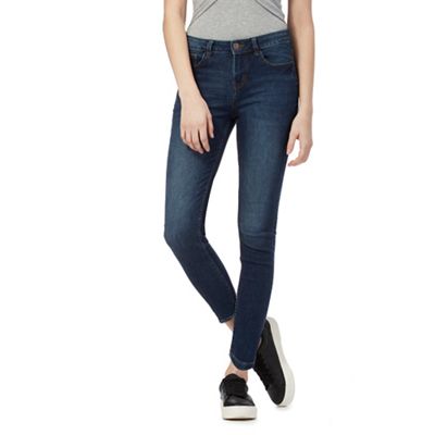 Blue 'Holly' super skinny mid wash ankle grazer jeans